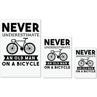                       UDNAG Untearable Waterproof Stickers 155GSM 'Cycling | Never Underestimate' A4 x 1pc, A5 x 1pc & A6 x 2pc                                              