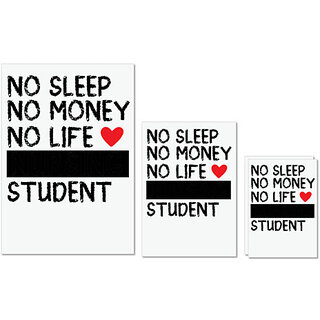 UDNAG Untearable Waterproof Stickers 155GSM 'Student | No Sleep No Money No Life' A4 x 1pc, A5 x 1pc & A6 x 2pc UDNAG Untearable Waterproof Stickers 155GSM 'Student | No Sleep No Money No Life' A4 x 1pc, A5 x 1pc & A6 x 2pc