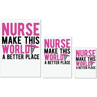                       UDNAG Untearable Waterproof Stickers 155GSM 'Nurse | Nurse make this' A4 x 1pc, A5 x 1pc & A6 x 2pc                                              