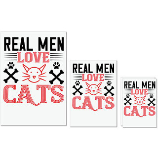 UDNAG Untearable Waterproof Stickers 155GSM 'Cat | real man love cats' A4 x 1pc, A5 x 1pc & A6 x 2pc UDNAG Untearable Waterproof Stickers 155GSM 'Cat | real man love cats' A4 x 1pc, A5 x 1pc & A6 x 2pc