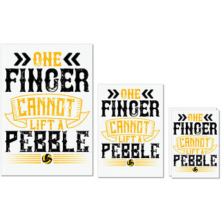                      UDNAG Untearable Waterproof Stickers 155GSM 'Pebble | One finger cannot lift a pebble' A4 x 1pc, A5 x 1pc & A6 x 2pc                                              