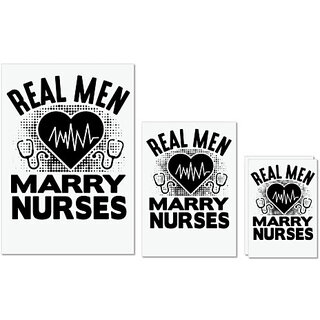                       UDNAG Untearable Waterproof Stickers 155GSM 'Nurse | Real men 2' A4 x 1pc, A5 x 1pc & A6 x 2pc                                              