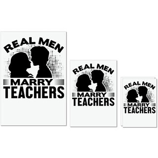                       UDNAG Untearable Waterproof Stickers 155GSM 'Teacher | Real men' A4 x 1pc, A5 x 1pc & A6 x 2pc                                              