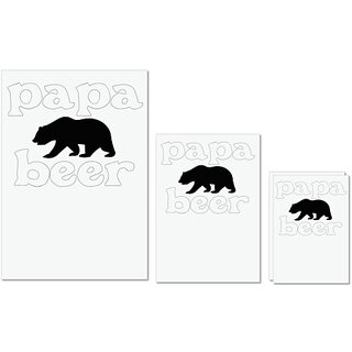                       UDNAG Untearable Waterproof Stickers 155GSM 'Father | papa beer' A4 x 1pc, A5 x 1pc & A6 x 2pc                                              