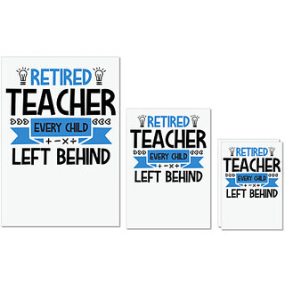                       UDNAG Untearable Waterproof Stickers 155GSM 'Teacher | RETIRED Teacher Every Child' A4 x 1pc, A5 x 1pc & A6 x 2pc                                              