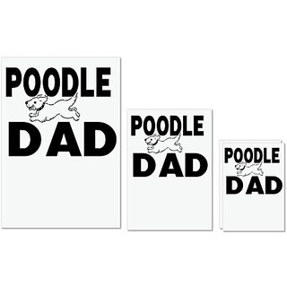                       UDNAG Untearable Waterproof Stickers 155GSM 'Father | poodle dad' A4 x 1pc, A5 x 1pc & A6 x 2pc                                              