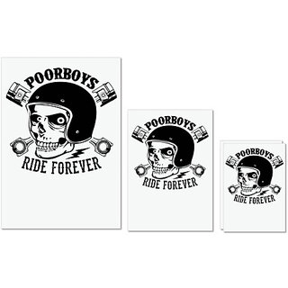                       UDNAG Untearable Waterproof Stickers 155GSM 'Death | Poor boys' A4 x 1pc, A5 x 1pc & A6 x 2pc                                              