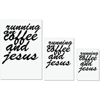                       UDNAG Untearable Waterproof Stickers 155GSM 'Coffee | runing on coffee' A4 x 1pc, A5 x 1pc & A6 x 2pc                                              