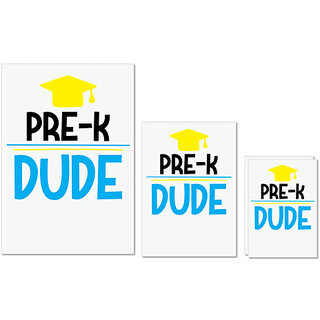                       UDNAG Untearable Waterproof Stickers 155GSM 'School | pre-k dude' A4 x 1pc, A5 x 1pc & A6 x 2pc                                              