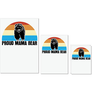                       UDNAG Untearable Waterproof Stickers 155GSM 'Mother | Proud mama bear' A4 x 1pc, A5 x 1pc & A6 x 2pc                                              