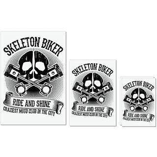                       UDNAG Untearable Waterproof Stickers 155GSM 'Death | Skeleton' A4 x 1pc, A5 x 1pc & A6 x 2pc                                              