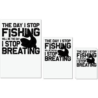                       UDNAG Untearable Waterproof Stickers 155GSM 'Fishing | The Day' A4 x 1pc, A5 x 1pc & A6 x 2pc                                              