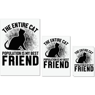                       UDNAG Untearable Waterproof Stickers 155GSM 'Cat friend | The entire cat' A4 x 1pc, A5 x 1pc & A6 x 2pc                                              