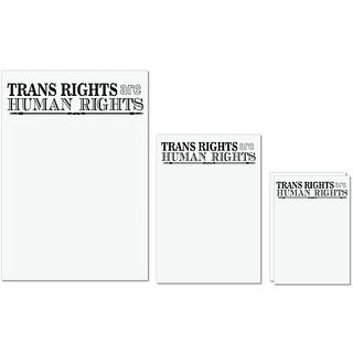                       UDNAG Untearable Waterproof Stickers 155GSM 'Human Rights | trans rights are' A4 x 1pc, A5 x 1pc & A6 x 2pc                                              