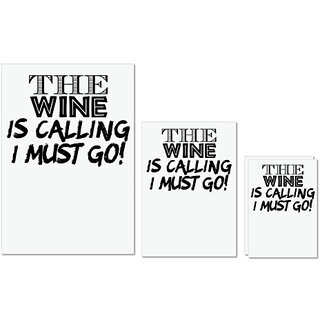                       UDNAG Untearable Waterproof Stickers 155GSM 'wine | the wine is calling' A4 x 1pc, A5 x 1pc & A6 x 2pc                                              