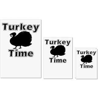                       UDNAG Untearable Waterproof Stickers 155GSM 'Turkey | turkey time' A4 x 1pc, A5 x 1pc & A6 x 2pc                                              