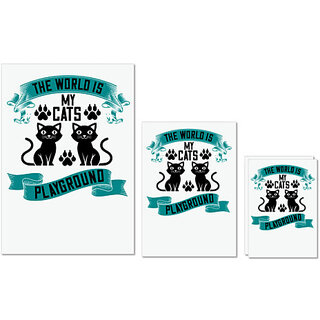 UDNAG Untearable Waterproof Stickers 155GSM 'Cat | the world is my cats playground' A4 x 1pc, A5 x 1pc & A6 x 2pc UDNAG Untearable Waterproof Stickers 155GSM 'Cat | the world is my cats playground' A4 x 1pc, A5 x 1pc & A6 x 2pc