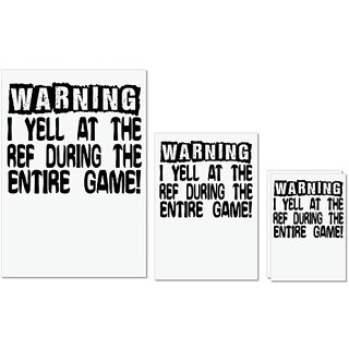                       UDNAG Untearable Waterproof Stickers 155GSM 'Warning | warning yell at the' A4 x 1pc, A5 x 1pc & A6 x 2pc                                              