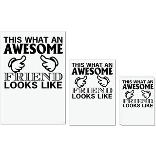UDNAG Untearable Waterproof Stickers 155GSM 'Awesome friend | this is what an awesome' A4 x 1pc, A5 x 1pc & A6 x 2pc UDNAG Untearable Waterproof Stickers 155GSM 'Awesome friend | this is what an awesome' A4 x 1pc, A5 x 1pc & A6 x 2pc