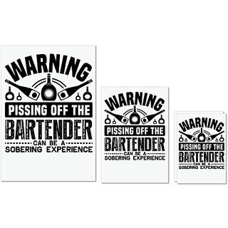 UDNAG Untearable Waterproof Stickers 155GSM 'Bartender | Warning' A4 x 1pc, A5 x 1pc & A6 x 2pc UDNAG Untearable Waterproof Stickers 155GSM 'Bartender | Warning' A4 x 1pc, A5 x 1pc & A6 x 2pc