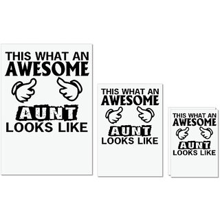 UDNAG Untearable Waterproof Stickers 155GSM 'Awesome Aunt | this is what an awseome aunt' A4 x 1pc, A5 x 1pc & A6 x 2pc UDNAG Untearable Waterproof Stickers 155GSM 'Awesome Aunt | this is what an awseome aunt' A4 x 1pc, A5 x 1pc & A6 x 2pc