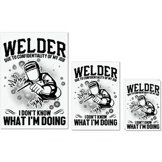                       UDNAG Untearable Waterproof Stickers 155GSM 'Welder | Welder due to' A4 x 1pc, A5 x 1pc & A6 x 2pc                                              