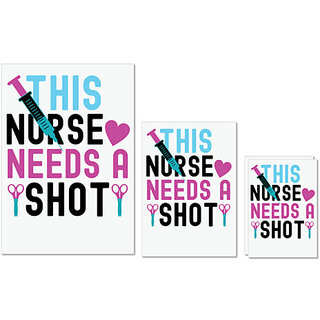                       UDNAG Untearable Waterproof Stickers 155GSM 'Nurse | This Nurse' A4 x 1pc, A5 x 1pc & A6 x 2pc                                              