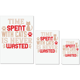 UDNAG Untearable Waterproof Stickers 155GSM 'Cat | time spend with cat is never wasted' A4 x 1pc, A5 x 1pc & A6 x 2pc UDNAG Untearable Waterproof Stickers 155GSM 'Cat | time spend with cat is never wasted' A4 x 1pc, A5 x 1pc & A6 x 2pc