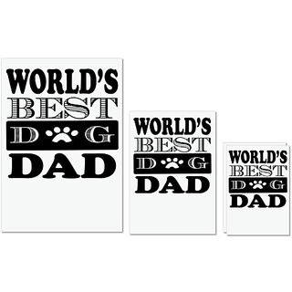                       UDNAG Untearable Waterproof Stickers 155GSM 'Father | orld's best dog dad' A4 x 1pc, A5 x 1pc & A6 x 2pc                                              