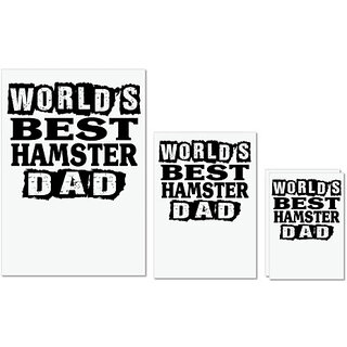                       UDNAG Untearable Waterproof Stickers 155GSM 'Father | world's best hamster' A4 x 1pc, A5 x 1pc & A6 x 2pc                                              