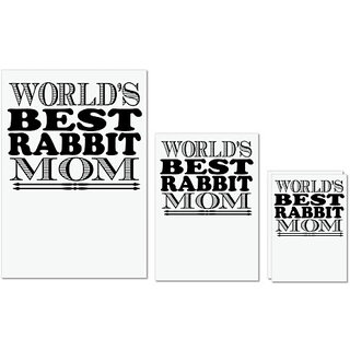                       UDNAG Untearable Waterproof Stickers 155GSM 'Mother | world's best rabbit' A4 x 1pc, A5 x 1pc & A6 x 2pc                                              