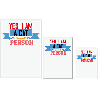 UDNAG Untearable Waterproof Stickers 155GSM 'Cat | es i am acat person' A4 x 1pc, A5 x 1pc & A6 x 2pc UDNAG Untearable Waterproof Stickers 155GSM 'Cat | es i am acat person' A4 x 1pc, A5 x 1pc & A6 x 2pc