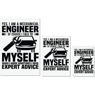                       UDNAG Untearable Waterproof Stickers 155GSM 'Mechanical Engineer | Yes, I Am A Mechanical' A4 x 1pc, A5 x 1pc & A6 x 2pc                                              