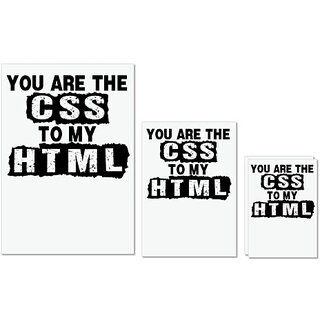 UDNAG Untearable Waterproof Stickers 155GSM 'HTML | you are the css' A4 x 1pc, A5 x 1pc & A6 x 2pc UDNAG Untearable Waterproof Stickers 155GSM 'HTML | you are the css' A4 x 1pc, A5 x 1pc & A6 x 2pc