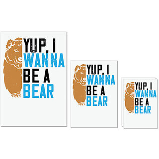 UDNAG Untearable Waterproof Stickers 155GSM 'Bear | Yup, I wanna be a bear' A4 x 1pc, A5 x 1pc & A6 x 2pc UDNAG Untearable Waterproof Stickers 155GSM 'Bear | Yup, I wanna be a bear' A4 x 1pc, A5 x 1pc & A6 x 2pc