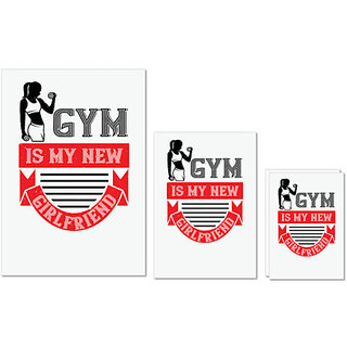 UDNAG Untearable Waterproof Stickers 155GSM 'Gym Work out | gym is my new girlfriend' A4 x 1pc, A5 x 1pc & A6 x 2pc UDNAG Untearable Waterproof Stickers 155GSM 'Gym Work out | gym is my new girlfriend' A4 x 1pc, A5 x 1pc & A6 x 2pc