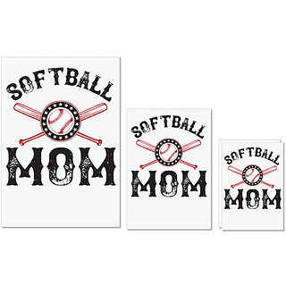                       UDNAG Untearable Waterproof Stickers 155GSM 'Mother, Softball | softball mom copy' A4 x 1pc, A5 x 1pc & A6 x 2pc                                              