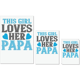                       UDNAG Untearable Waterproof Stickers 155GSM 'Father Daughter | this girl loves her papa' A4 x 1pc, A5 x 1pc & A6 x 2pc                                              