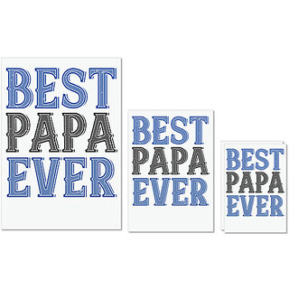                       UDNAG Untearable Waterproof Stickers 155GSM 'Father | best papa ever' A4 x 1pc, A5 x 1pc & A6 x 2pc                                              