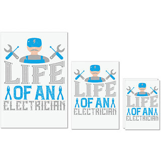                       UDNAG Untearable Waterproof Stickers 155GSM 'Electrician | Life of an electrician' A4 x 1pc, A5 x 1pc & A6 x 2pc                                              