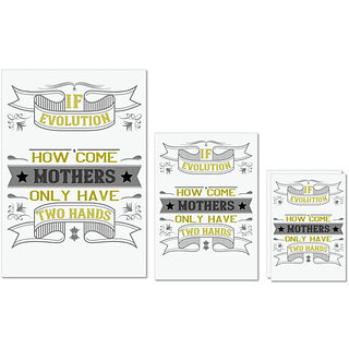                       UDNAG Untearable Waterproof Stickers 155GSM 'Mother | If evolution really works' A4 x 1pc, A5 x 1pc & A6 x 2pc                                              