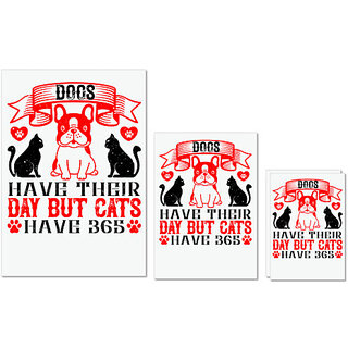 UDNAG Untearable Waterproof Stickers 155GSM 'Dog | Dogs have their day but cats have 365' A4 x 1pc, A5 x 1pc & A6 x 2pc UDNAG Untearable Waterproof Stickers 155GSM 'Dog | Dogs have their day but cats have 365' A4 x 1pc, A5 x 1pc & A6 x 2pc