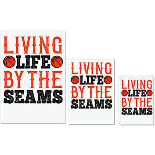                       UDNAG Untearable Waterproof Stickers 155GSM 'Basketball | Living life by the seams' A4 x 1pc, A5 x 1pc & A6 x 2pc                                              