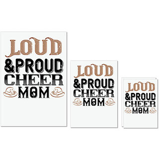                       UDNAG Untearable Waterproof Stickers 155GSM 'Mother | Loud & proud cheer mom' A4 x 1pc, A5 x 1pc & A6 x 2pc                                              