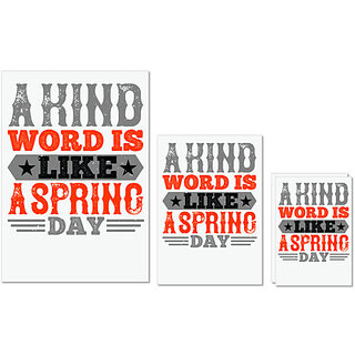                       UDNAG Untearable Waterproof Stickers 155GSM 'Spring | A kind word is like a spring day' A4 x 1pc, A5 x 1pc & A6 x 2pc                                              