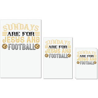                       UDNAG Untearable Waterproof Stickers 155GSM 'Football | Sunday are for jesue' A4 x 1pc, A5 x 1pc & A6 x 2pc                                              