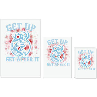                       UDNAG Untearable Waterproof Stickers 155GSM '| get up get after it' A4 x 1pc, A5 x 1pc & A6 x 2pc                                              