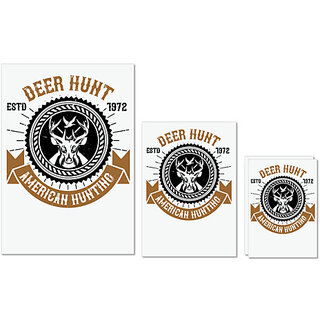 UDNAG Untearable Waterproof Stickers 155GSM 'Hunting | dear hunt american hunting club' A4 x 1pc, A5 x 1pc & A6 x 2pc UDNAG Untearable Waterproof Stickers 155GSM 'Hunting | dear hunt american hunting club' A4 x 1pc, A5 x 1pc & A6 x 2pc