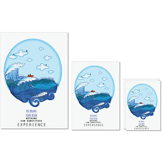 UDNAG Untearable Waterproof Stickers 155GSM 'Sea Tide | Be Brave Take Risk' A4 x 1pc, A5 x 1pc & A6 x 2pc UDNAG Untearable Waterproof Stickers 155GSM 'Sea Tide | Be Brave Take Risk' A4 x 1pc, A5 x 1pc & A6 x 2pc
