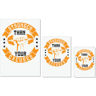 UDNAG Untearable Waterproof Stickers 155GSM 'Gym | stronger than your excuses' A4 x 1pc, A5 x 1pc & A6 x 2pc UDNAG Untearable Waterproof Stickers 155GSM 'Gym | stronger than your excuses' A4 x 1pc, A5 x 1pc & A6 x 2pc